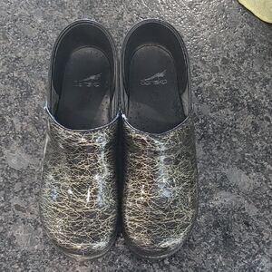 Dansko Metallic Black Clogs
